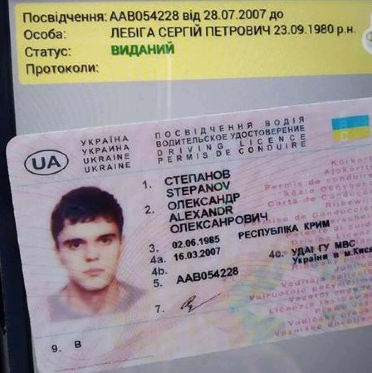 Водительское удостоверение Украина пустое